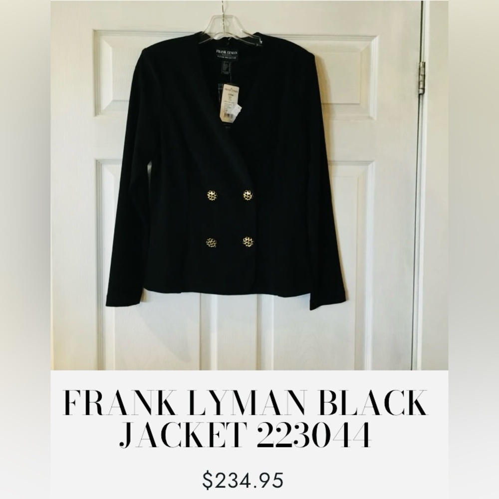Frank Lyman Design Black Blazer with Gold Buttons